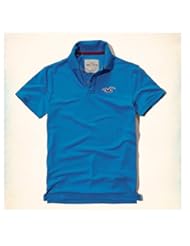 Apparel: Hollister HCO Logo Mens Jersey Polo Shirt (S, Blue #14 Polo)