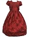 Red Flower Patterned Long Dress with Bolero Jacket Rose Corsage Tide Waist Strap