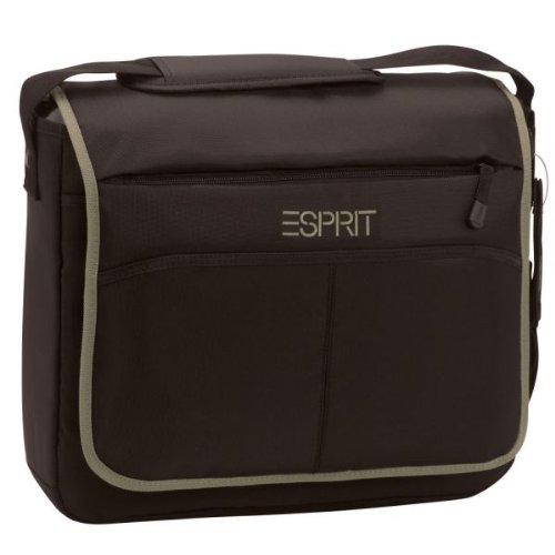 ESPRIT Messenger/Laptop Tasche SuperLight, black-khaki, 41x35x7, 11333 Preisvergleich