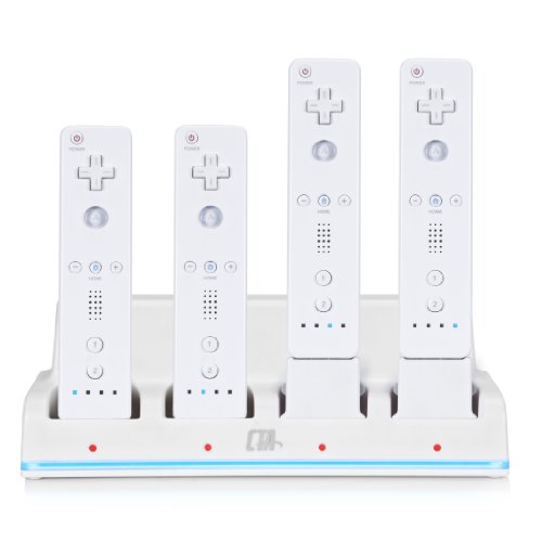 Wii Remote Quadruple Charge Station with 4 Rechargeable Batteries