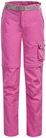 CIKRILAN Women's Zip-Off Quick Dry Wicking Fishing Pants Ladies Hiking Trousers (Medium, Rose Red)