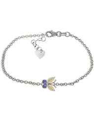 14k White Gold Opal and Tanzanite Butterfly Bracelet