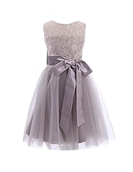 Girls Belted Keyhole Lace Sleeveless Portrait Neck Floor Length Knee Length Tea Length Tulle Flower-Girl Dress/Wedding Dress  With a Sash 