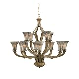 Uttermost 21190 Alabaster Stone / Glass Silver Chandelier