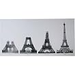 Construction of the Eiffel Tower Black and White Panoramic French Poster