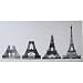 Construction of the Eiffel Tower Black and White Panoramic French Poster