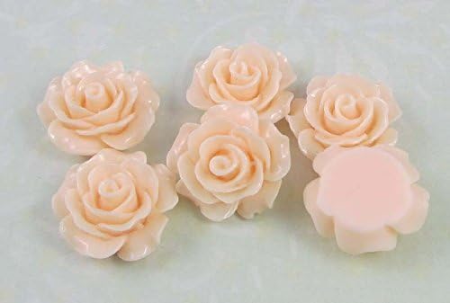 20mm 100pcs Rose Flower Flat Back Resin Jewelry DIY Finding Accessory