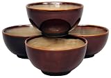 Sango Nova Brown Ice Cream Bowls, Set of 4