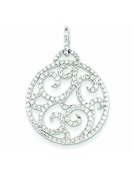 1.1 Carat 14K White Gold Fancy Diamond Pendant