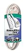 Coleman Cable 035188801 Flatplug 12-Feet Thin Profile Extension Cord, 3-Prong, White