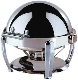 "Save on Additional Items"-Large Odin Round Roll Top Chafing Dish with Chrome Plated Legs
