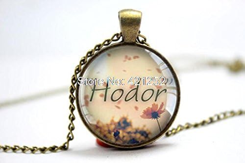 Pretty Lee 2015 Fashion Thrones Pendant "Hodor" Hodor Quotation Bronze Glass Photo Cabochon Necklace Christmas gift