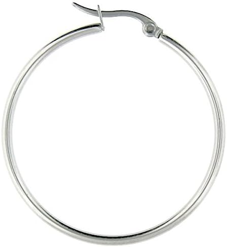 Faina: 25mm Large Stunning Round Tube Hoop Earrings, 0171, 316 Stainless Steel