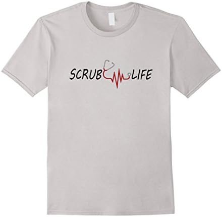Men's Scrub Life Stethoscope T-Shirt XL Silver