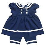 Navy Cotton Pique Sailor Dress