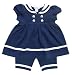 Navy Cotton Pique Sailor Dress