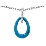 0.25 (1 4) cttw 14k gold plated 925 Sterling Silver Turquoise Pearl Enhancer Pendant