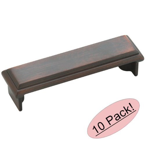 Amerock BP26130-ORB Manor Oil Rubbed Bronze Bin Cup Cabinet Handle Drawer Pull - 3" Hole Centers, 10 Pack