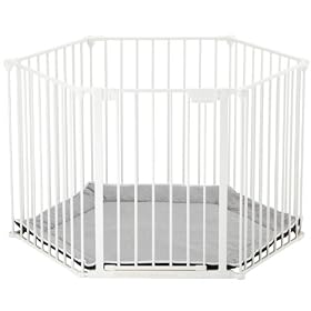 BabyDan Babyden White Playpen with Grey Playmat