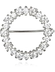 White CZ Circle Pin Brooches