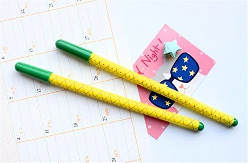WishgiftCC 12pcs Creative Pineapple Black 0.35 mm Gel Pen, Cute Creative Stationery