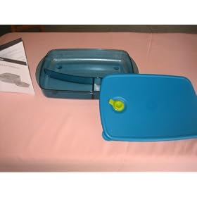 Tupperware Vent N Serve Divided Lunch Dish NEW Blue by Tupperware