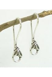 Dreambell 4 pcs .925 Sterling Silver Flower Leaf Hook Earwires Chandelier Earring Connector / Findings / Antique