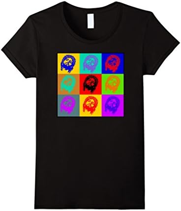 Women's Christian Tee Shirts - Jesus face pop-art shirt Medium Black