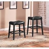 MAN Cave Game Room 2 29" Saddle Back Black Bar Stools