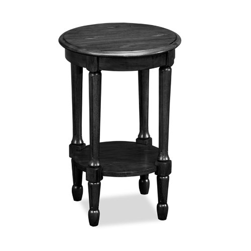 1 Leick Round Fluted End Table, Slate Black Cheap round table