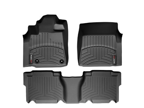 WeatherTech Custom Fit FloorLiner - Toyota Tundra CrewMax - 2012 - 2013 - 1st & 2nd Row Black