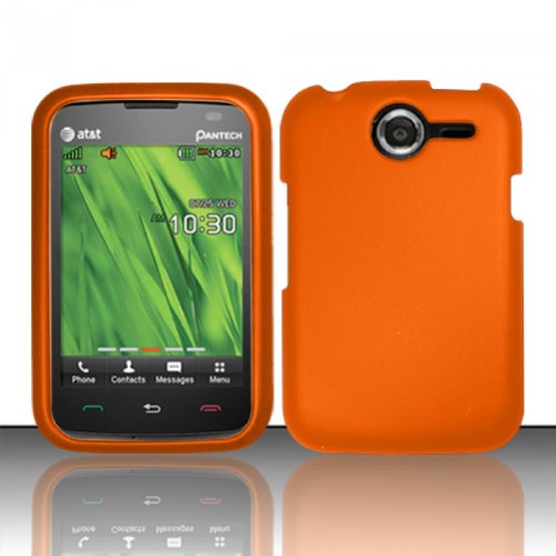 Importer520 Rubberized Snap-On Hard Skin Protector Case Cover for For (AT&T) Pantech Renue P6030 - Orange