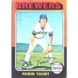 1975 Topps Robin Yount Baseball Rookie Card In Protective Display Case