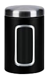 Brabantia Window Canister 1.4L Matt Black with Matt Steel Lid