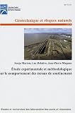 Etude exp�rimentale et m�thodologique sur le comportement des �crans de sout�nement