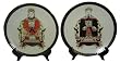 Chinese Emperor and Empress hand painted porcelain plates - 12"