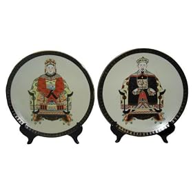 Chinese Emperor and Empress hand painted porcelain plates - 12