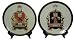 Chinese Emperor and Empress hand painted porcelain plates - 12"