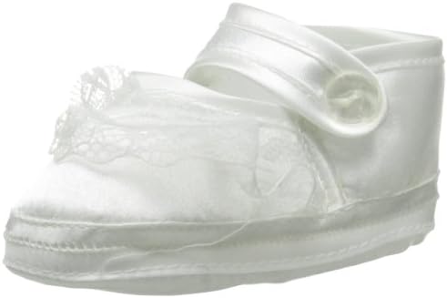 The Christening Collection Baby Girls' Girl's Satin Strap Bootie, White, One Size