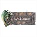 MEDIEVAL GREEN DRAGON WELCOME WALL DOOR PLAQUE SIGN