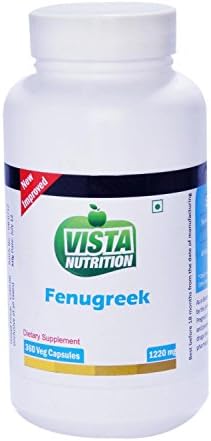 Vista Nutritions Fenugreek Seed 1020 mg - 360 Veg Capsules - -"Shipping by FedEx"