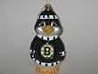 BOSTON BRUINS 5 1/2" tall and 3" wide Blown Glass Penguin CHRISTMAS ORNAMENT