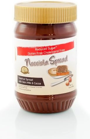 NOCCIOLA SPREAD - Low Sugar/Gluten Free HAZELNUT AND COCOA SPREAD. 16 oz Jar - 4 PACK