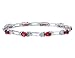 Ruby Gemstone with Diamond Accent Bracelet in Sterling Silver