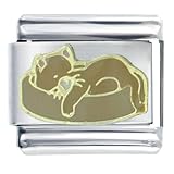 Sleepy Cat Animal Italian Charms Bracelet Link