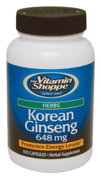 Vitamin Shoppe  Korean Ginseng, 648 mg, 100 capsules