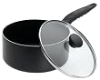 Mirro Get A Grip 3-Quart Nonstick Saucepan with Glass Lid, Black