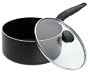 Mirro Get A Grip 3-Quart Nonstick Saucepan with Glass Lid, Black
