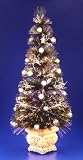 National Tree Company SZSD7-161-60 60 Inch Fiber Optic 2-Function Stardust Tree with Clear Ornaments, Long Needle, White Twigs and Fiberglass Lighted Base - Clear & Multi Wheels