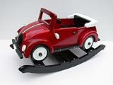 35' Long Red Rocking Car with White Wheels/Lamps/Mirrors and Hood Toys